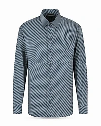 Regular Fit Geometric Pattern Sport Shirt