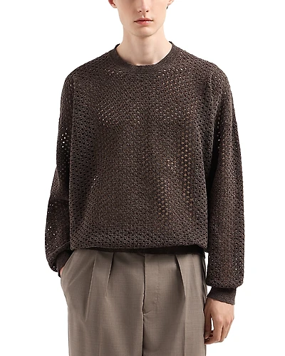 Emporio Armani Perforated Effect Pullover Crewneck Sweater