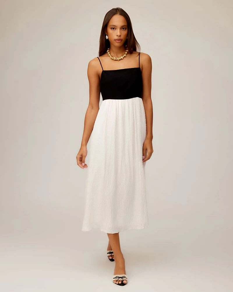Anetta Contrast Midi Dress