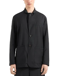 Emporio Armani Regular Fit Poplin Lightweight Wool Blazer