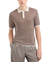 Emporio Armani Knit Jacquard Pullover Polo Sweater