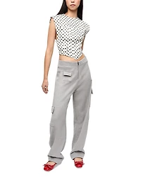 Polka Dot Satin Corset Blouse