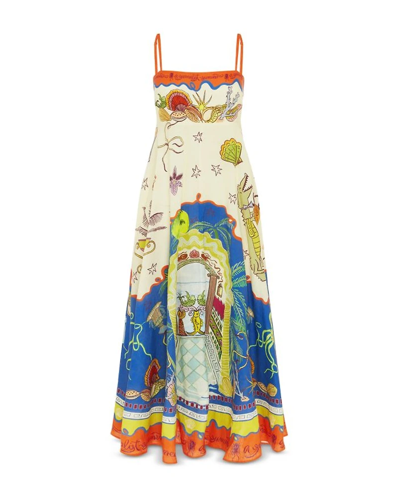 Linen Surrealist Sundress