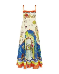 Linen Surrealist Sundress