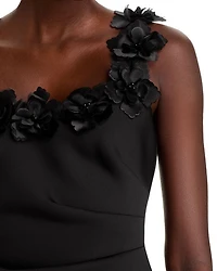 Floral Appliqué Scoop Neck Dress