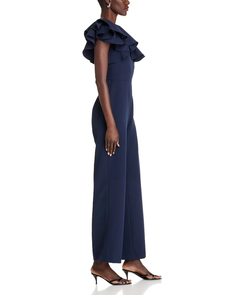 One Shoulder Ruffle Jumpsuit