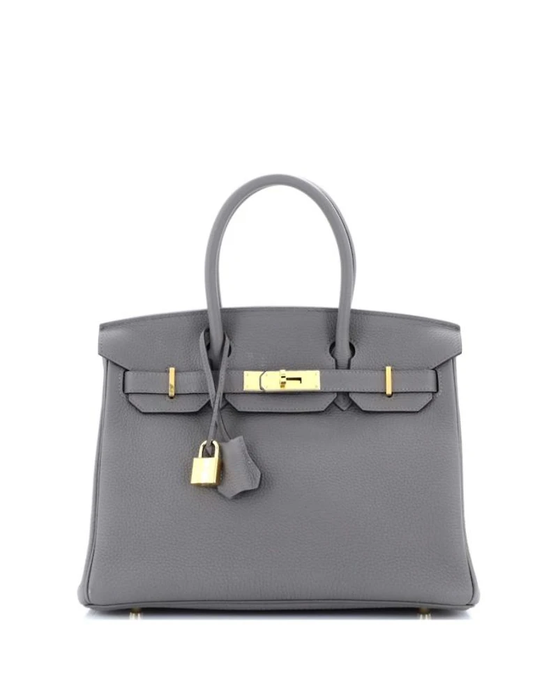 Birkin 30 Handbag Grey Togo with Gold Hardware