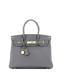 Birkin 30 Handbag Grey Togo with Gold Hardware