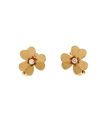 Large Frivole Stud Earrings 18K Gold with Diamonds