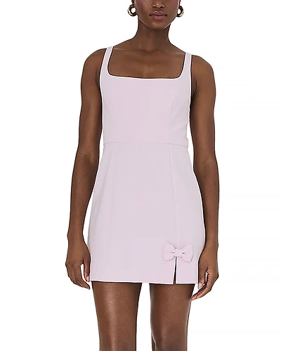 French Connection Whisper Bow Trim Slit Mini Dress