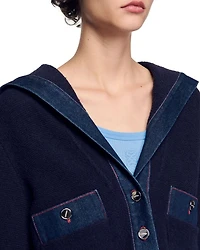 Denim Detail Cardigan