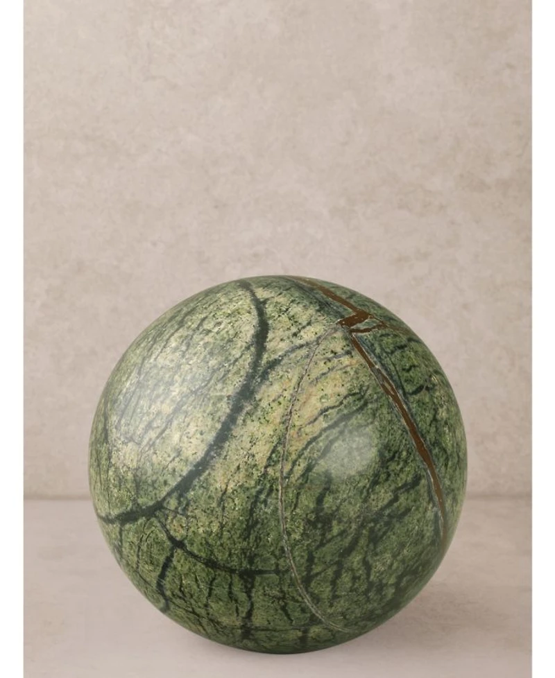 Forest Green Marble Sphere Object