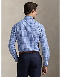 Cotton Classic Fit Long Sleeve Checked Poplin Shirt