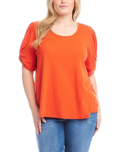 Plus Twist Sleeve Top