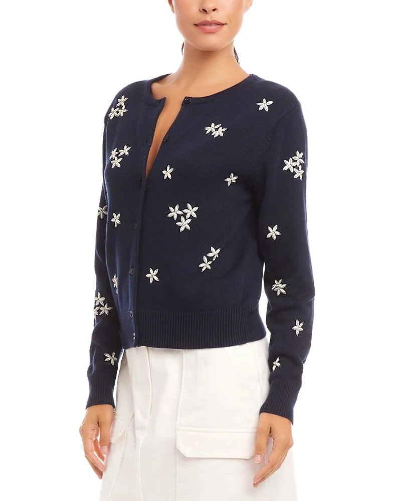 Embellished Cardigan Sweater