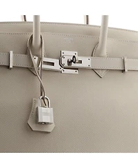 Pre-Owned Hermes Birkin 30 Handbag Light Epsom with Palladium Hardware