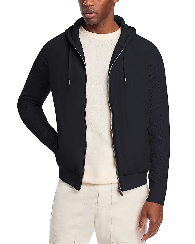 Herno Front Zip Hooded Sweatshirt