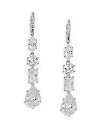 Cubic Zirconia Mixed Cut Leverback Drop Earrings