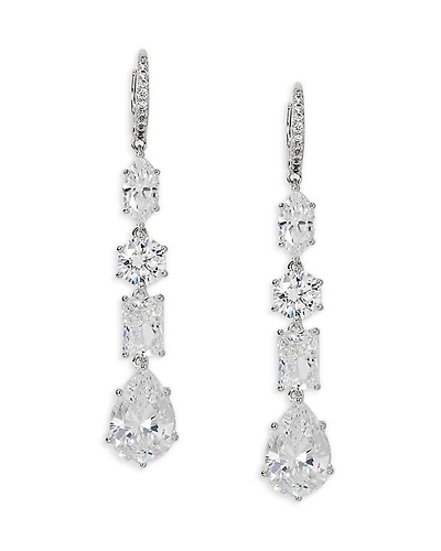 Nadri Cubic Zirconia Mixed Cut Leverback Drop Earrings