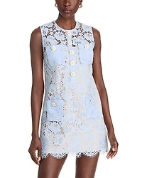 Self-Portrait Fine Lace Mini Shift Dress