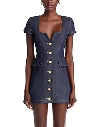 Brunella Sheen Denim Mini Dress