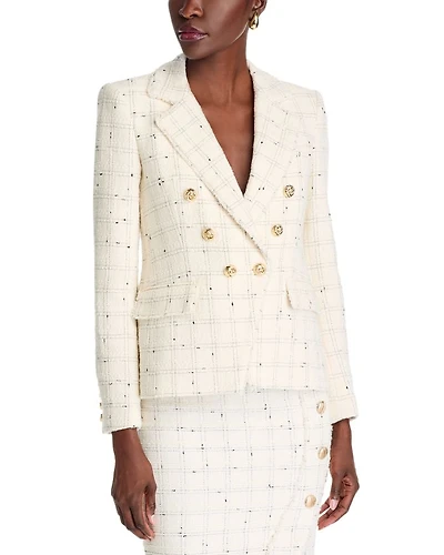 Eliza Windowpane Tweed Blazer