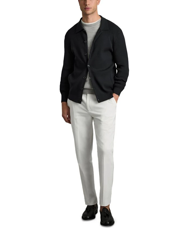 Saint Long Sleeve Fine Rib Button Up Cardigan