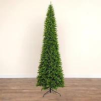 15' Artificial Slim Green Mountain Pine Christmas Tree with 1900 Warm White LED Lights and 5460 Branches