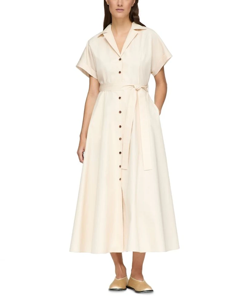 Notch Lapel Shirt Dress