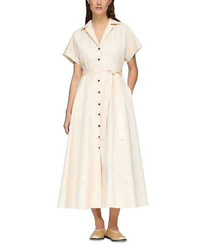 Notch Lapel Shirt Dress