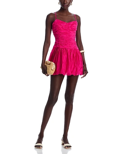 Aqua Ruched Bubble Dress - Exclusive