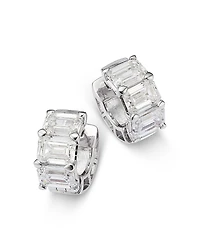 Bloomingdale's Fine Collection Certified Lab Grown Diamond Emerald Cut Huggie Hoop Earrings