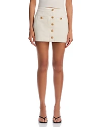 Button Front Mini Skirt
