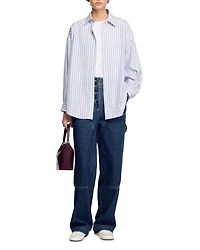 Striped Rhinestone Trim Shirt