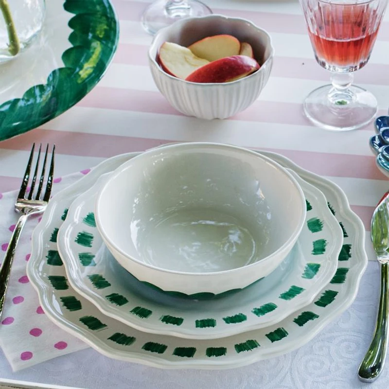 Lisbon Green Stitch Salad Plate