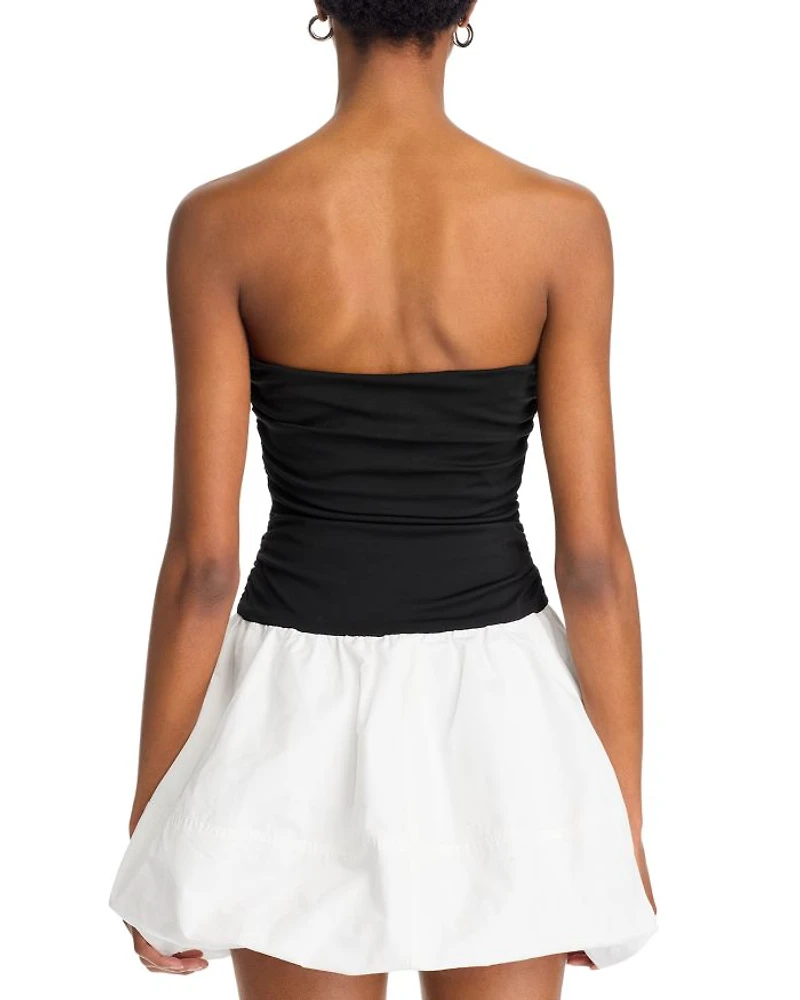 Amari Ruched Bubble Hem Mini Dress