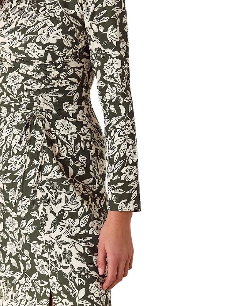 Cut Stems Ruched Side Dress