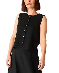 Whistles Lucy Button Front Knit Tank Top