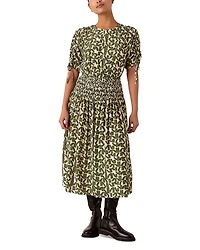 Petites Abstract Squares Midi Dress