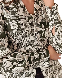 Cut Stems Button Down Blouse