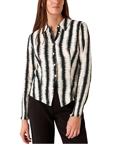 Whistles Hazy Stripe Fitted Shirt