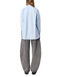 Poplin Rhinestone Shirt