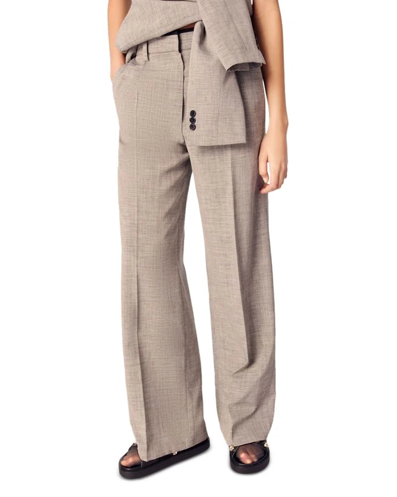 Straight Leg Suit Pants