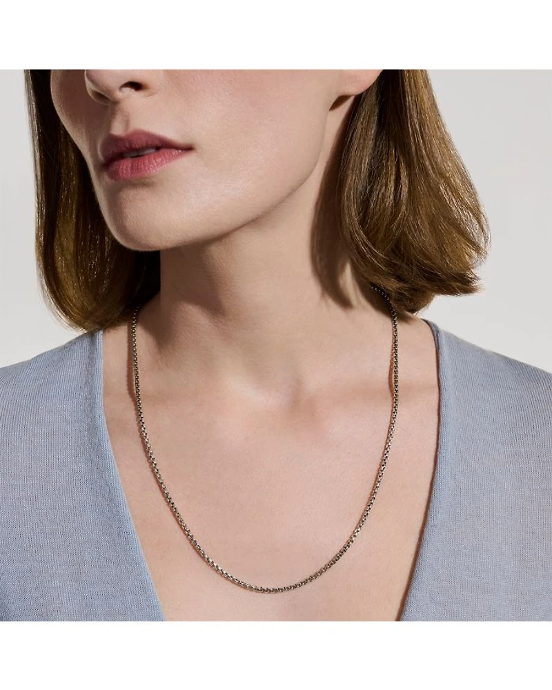 Sterling Silver Chain Box Link Necklace