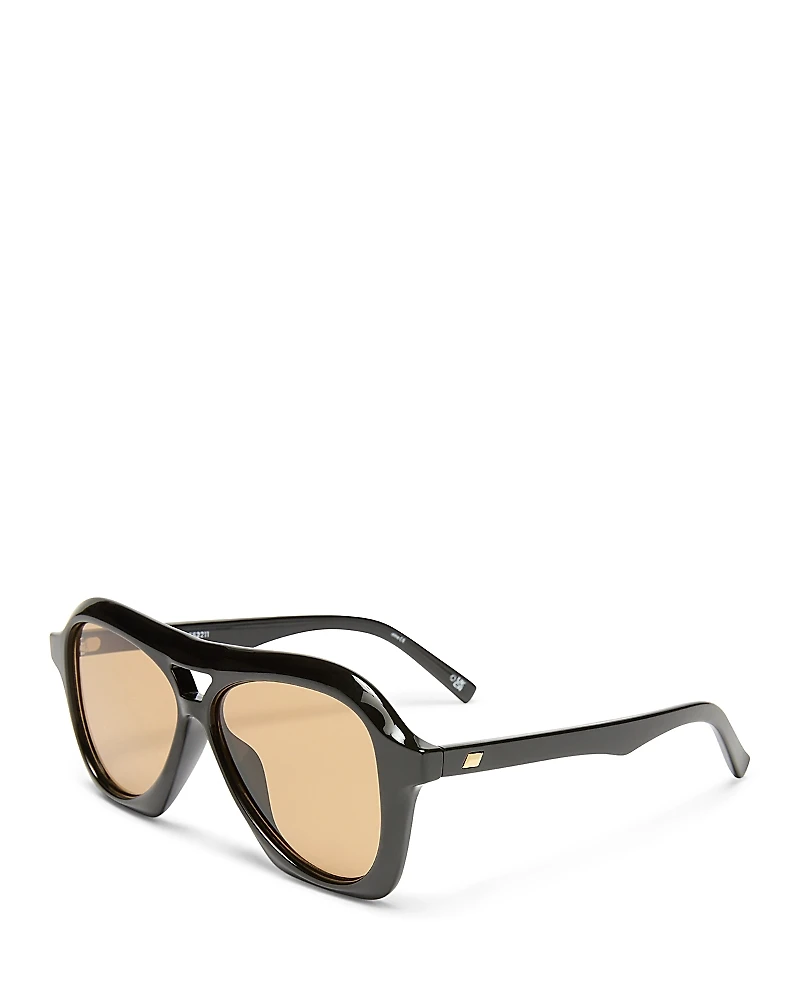 Le Specs Drizzle Geometric Sunglasses, 56mm