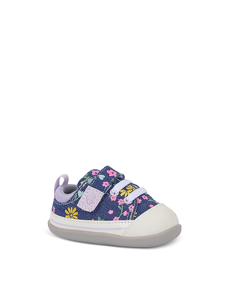 See Kai Run Girls' Stevie Mini Floral Denim Sneakers - Toddler, Little Kid