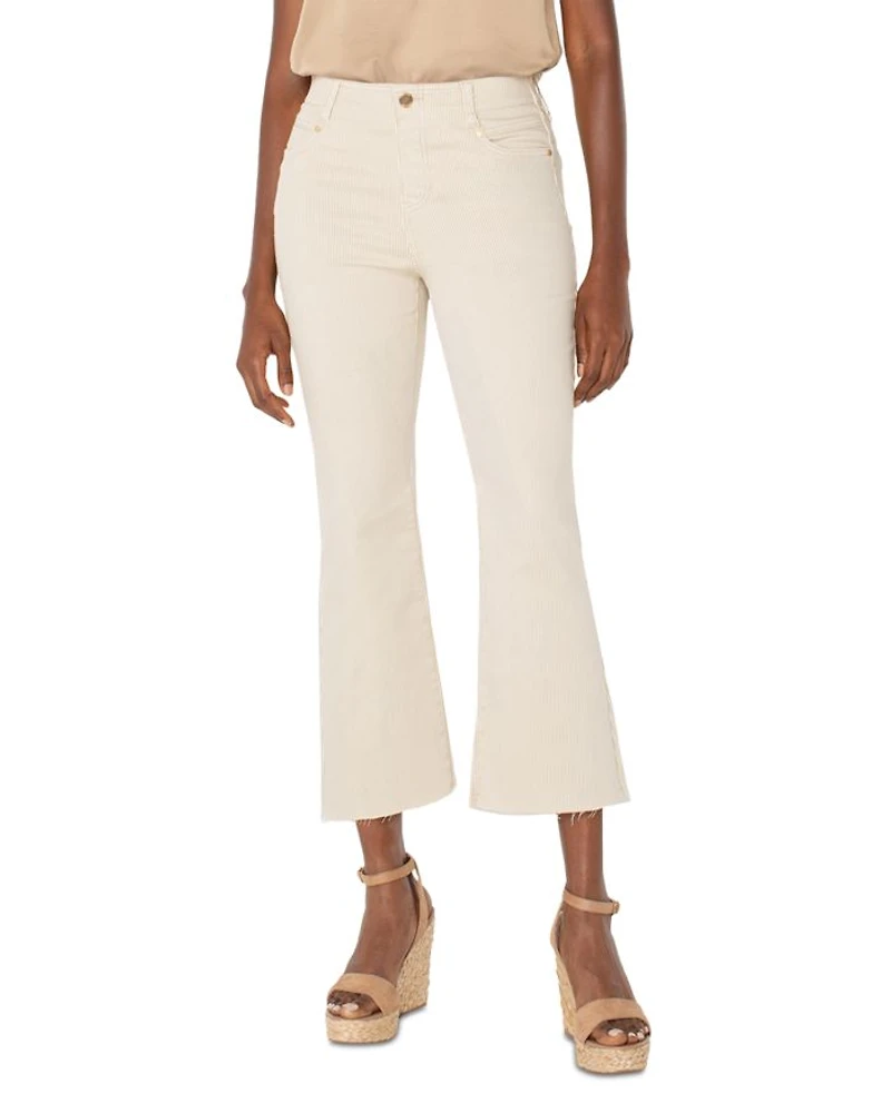 Gia Glider Crop Flare Jeans Cappuccino Stripe