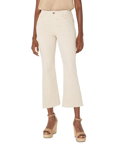 Gia Glider Crop Flare Jeans Cappuccino Stripe