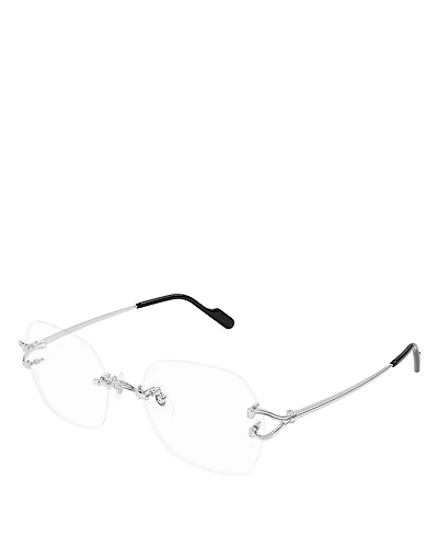 Cartier C Decor Rimless Square Optical Glasses, 55mm