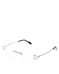 Cartier C Decor Rimless Square Optical Glasses, 55mm